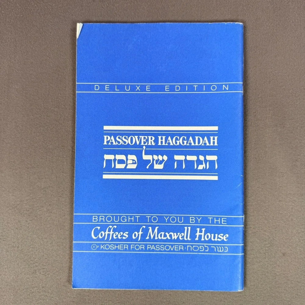 Maxwell House Passover Haggadah Book Deluxe Edition Blue Hebrew English Seder
